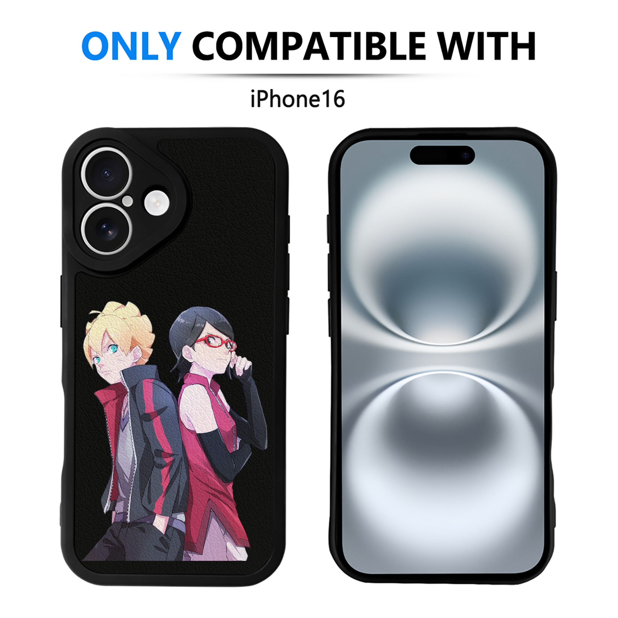 （画像用） NARUTO -ナルト- うちは サラダ Uchiha Sarada 【iPhone 16シリーズ対応】シリコンスマホケース（レザー調） 材質：シリコン